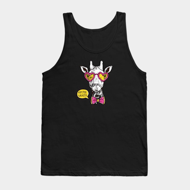 Hipster Giraffe Tank Top by TambuStore